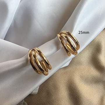 Elegant Tewiky Gold Hoop Earrings for Women | Hypoallergenic Jewelry