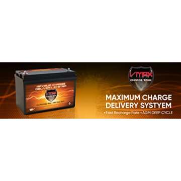 Qty2: VMAX SLR125 AGM Sealed Deep Cycle 12V 125Ah Batteries for Use with Pv Solar Panels, Wind Turbine and Inverters