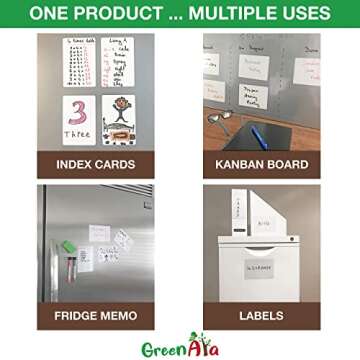 Magnetic Dry Erase Whiteboard Cards - Set of 30 (6x4 in) - Includes 30 Erasable Blank Whiteboard Sheets, 2 Markers and 1 Eraser