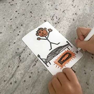 Magnetic Dry Erase Whiteboard Cards - Set of 30 (6x4 in) - Includes 30 Erasable Blank Whiteboard Sheets, 2 Markers and 1 Eraser