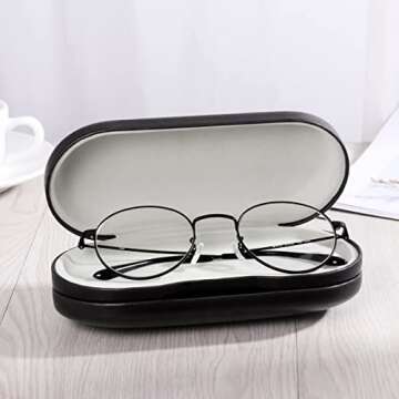 【2 PACK】5-in-1 Contact Lens and Glasses Case Combo Travel Kit (Glasses Case, Contact Lens Case, Contact Lens Travel Size Bottle, Contact Lens Applicator Tool and Mirror)