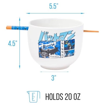 Batman Manga Ramen Bowl with Chopsticks - 20oz