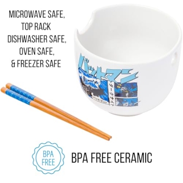 Batman Manga Ramen Bowl with Chopsticks - 20oz