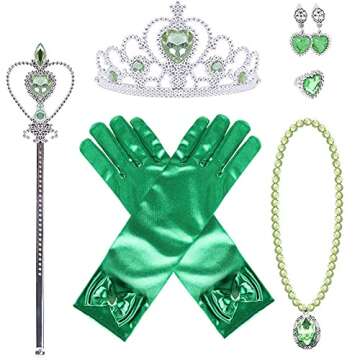 Princess Tiana Dress with Accessories for Girls' Parties