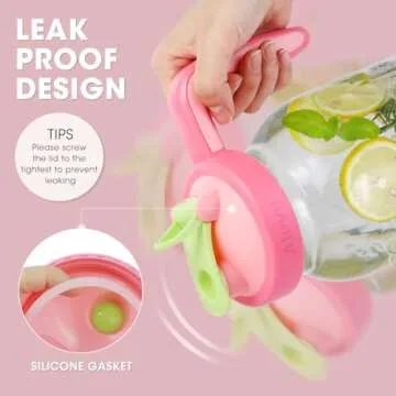 Aieve Mason Jar Pour Spout Lid for Wide Mouth Mason Jar, 2 Pack Mason Jar Pitcher Flip Cap Lids with Ergonomic Handle (Leakproof and BPA Free)