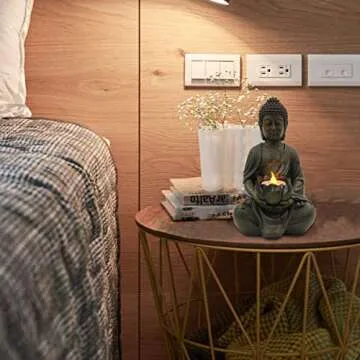 Goodeco Buddha Statue with LED Tea Light Holder - Zen Decor