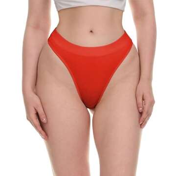 Sexy Basics Women's Active Sport Thong Panties Underwear - Multi Packs