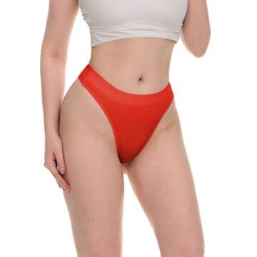 Sexy Basics Women's Active Sport Thong Panties Underwear - Multi Packs