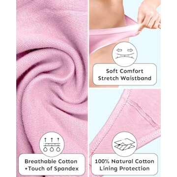 Sexy Basics Women's Active Sport Thong Panties Underwear - Multi Packs