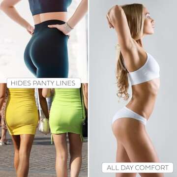 Sexy Basics Women's Active Sport Thong Panties Underwear - Multi Packs