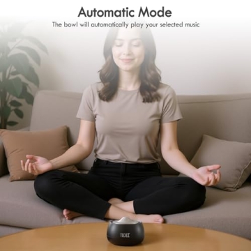 Portable Electronic Tibetan Singing Bowl, 8 Healing Frequencies (396-963Hz), Auto/Manual Mode, Vibration & Timer - USB-C Rechargeable Meditation Device for Yoga, Relaxation, Reiki, Best Gift Choice