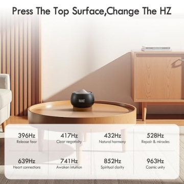 Portable Electronic Tibetan Singing Bowl, 8 Healing Frequencies (396-963Hz), Auto/Manual Mode, Vibration & Timer - USB-C Rechargeable Meditation Device for Yoga, Relaxation, Reiki, Best Gift Choice