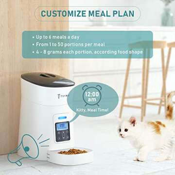 TSYMO Automatic Cat Feeder with Timer and Portion Control