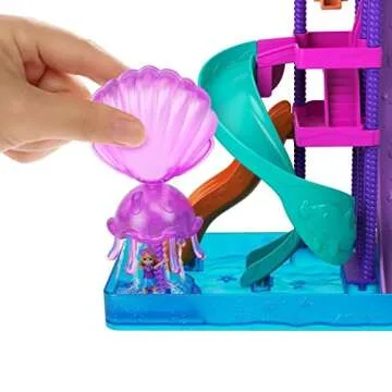 Polly Pocket Outdoor Toy with 2 Micro Dolls & Accessories, Pollyville Super Slidin Water Park Playset