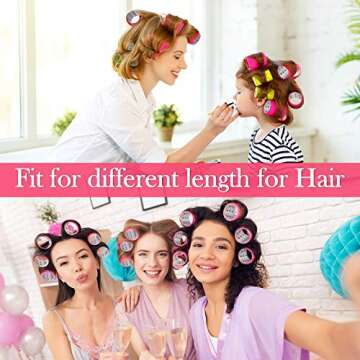 37 Pcs Aluminum Thermal Hair Rollers Set 3 Sizes Self Grip Hair Rollers 18 Pcs Duckbill Clips, Comb Hairdressing Styling Tool, Random Color for Women, Men(0.98'', 1.42'', 1.8'',Random Color)