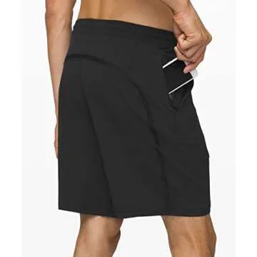 Lululemon Athletica Mens Pace Breaker Short Linerless (Black, L)