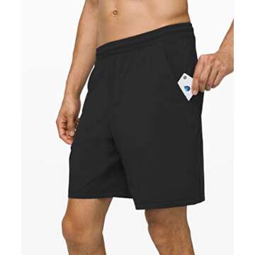 Lululemon Athletica Mens Pace Breaker Short Linerless (Black, L)