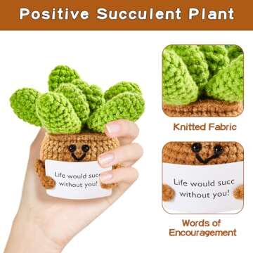 Hoedia Handmade Emotional Pickle Gift, Cucumber Crochet Doll Inspirational Gifts with Cards, Cute Kn...