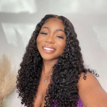 Josblue Deep Wave Lace Front Wigs Human Hair 4x4 Transparent Lace Closure Wet and Wavy Human Hair Wi...