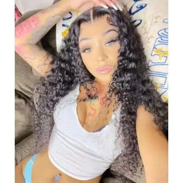 Josblue Deep Wave Lace Front Wigs Human Hair 4x4 Transparent Lace Closure Wet and Wavy Human Hair Wigs for Black Women Pre Plucked Human Hair Wig with Baby Hair 150% Density Nature Color