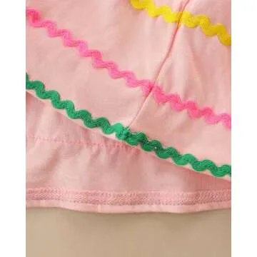 Bumeex Kids Toddler Girls Long Sleeve Dresses Cotton Fall Winter Spring Casual Cute Clothing Outfits Clothes Pink Flower 4t