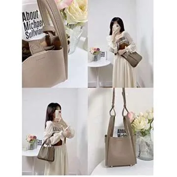 Elegant Women's Vegan Leather Bucket Bag - Stylish & Functional