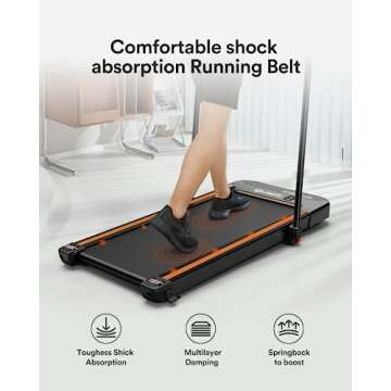 UREVO Walking Pad Treadmill 2 in 1 Under Desk Treadmill, 2.5HP Foldable Treadmill Walking Jogging Machine for Home Office with Remote Control