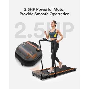 UREVO Walking Pad Treadmill 2 in 1 Under Desk Treadmill, 2.5HP Foldable Treadmill Walking Jogging Machine for Home Office with Remote Control