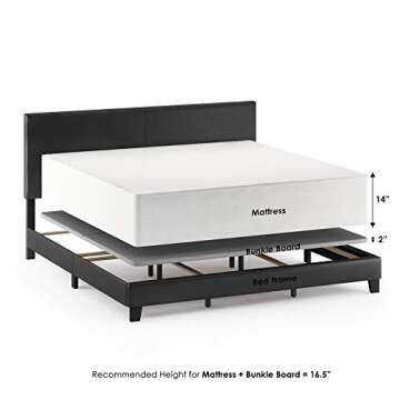 FURINNO Pessac PU Leather Upholstered Platform, King, Black