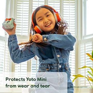 Yoto Mini Adventure Jacket in Frog Soup (Green) with Matching Wrist Lanyard – Accessory for Kids Mini Audio Device, Anti-Slip Silicone Skin Cover, Fitted Protective Sleeve Case
