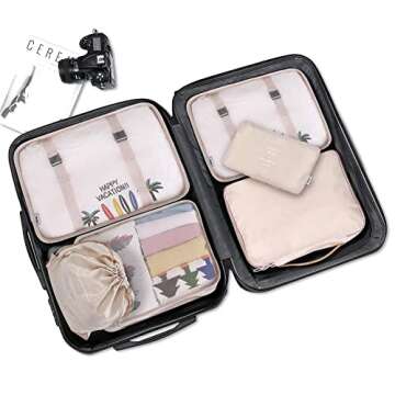 Travel Packaging Cube Set - 8 Lightweight Organizational Bags