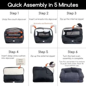 Hollypet Fluffy Plush Pet Cat Couch Soft Calming Pet Sofa Beds for Medium Small Cats and Dogs, White