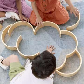 Guidecraft Arches and Tunnels: Set of 10 Includes 2 Tunnels and 8 Arches, Educational Stacking Blocks Play Set for Kids