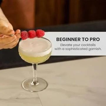 A Bar Above Short Gold Cocktail Picks, Metal Stir Sticks Drink Garnish, Bloody Mary Skewers, Shrimp Cocktail, and More, Cocktail Toothpicks for Appetizers, 12 Cocktails Sticks for Drinks