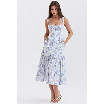 Y2K Sleeveless Floral Cocktail Dress for Parties