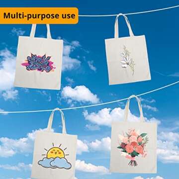 HTVRONT Canvas Tote Bags - Eco-Friendly Sublimation 6 Pack