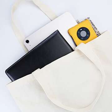 HTVRONT Canvas Tote Bags - Eco-Friendly Sublimation 6 Pack