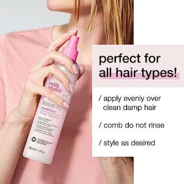 milk_shake Leave-In Conditioner Detangler Spray for Natural Hair - Leave In Conditioner for Curly Hair or Straight Hair - Protects and Hydrates Color Treated and Dry Hair - Flower Fragrance 11.8 Fl Oz