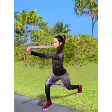 Fit Simplify Resistance Loop Exercise Bands with Instruction Guide and Carry Bag, Set of 5