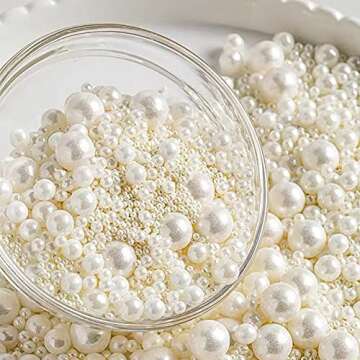 crystalyhj White Halloween Sprinkles-Christmas Desserts Sprinkles- Candy Pearl Sprinkles 130g/4.8oz Edible Cake Cupcake Topper Cookies Baby Shower Chirstmas Decorations Mix 5 Size (White)
