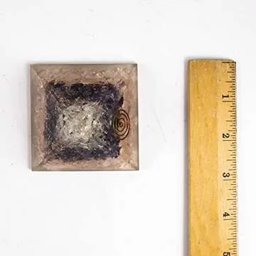 Charged Gemstone Large Orgone Pyramid – Certified Orgonite® Healing Crystals and Copper Rose Quartz, Amethyst, Clear Quartz Bio–Energy Enhancing Tool by Beverly Oaks