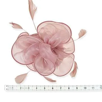 DRESHOW Fascinators Hat Tea Party Headwear Ribbons Feathers on a Headband and a Clip for Girls and Women