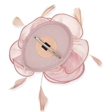 DRESHOW Fascinators Hat Tea Party Headwear Ribbons Feathers on a Headband and a Clip for Girls and Women