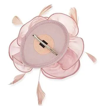 DRESHOW Fascinators Hat Tea Party Headwear Ribbons Feathers on a Headband and a Clip for Girls and Women