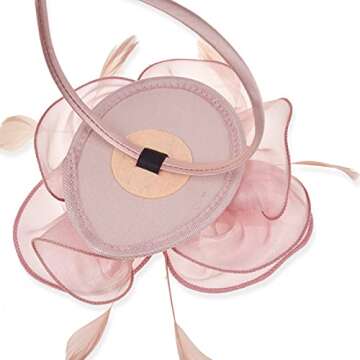 DRESHOW Fascinators Hat Tea Party Headwear Ribbons Feathers on a Headband and a Clip for Girls and Women