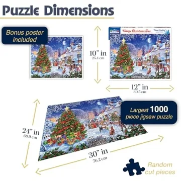 White Mountain 1000 Piece Christmas Puzzle for Families