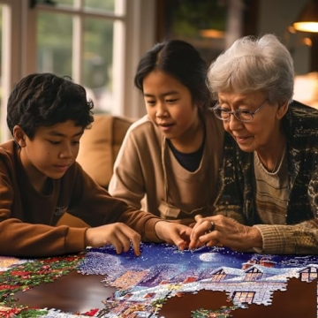 White Mountain 1000 Piece Christmas Puzzle for Families