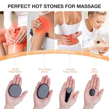 SLIMSTY Hot Stones Massage Set, 18 Pcs Basalt Hot Stones with Heater Kit, Massage Stones for Professional or Home spa, Relaxing, Healing, Pain Relief