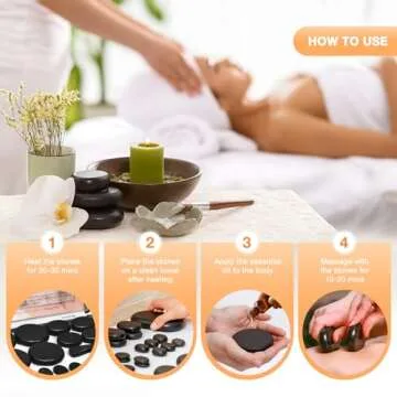 SLIMSTY Hot Stones Massage Set, 18 Pcs Basalt Hot Stones with Heater Kit, Massage Stones for Professional or Home spa, Relaxing, Healing, Pain Relief