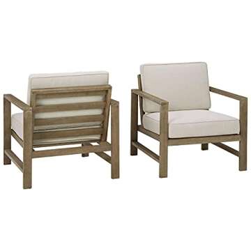 Signature Design by Ashley Outdoor Fynnegan Patio Eucalyptus Lounge Chair, 2 Count, Light Brown